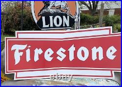 Antique Vintage Old Style Firestone Tires Sign