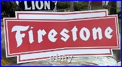 Antique Vintage Old Style Firestone Tires Sign