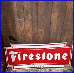 Antique Vintage Old Style Firestone Tires Sign