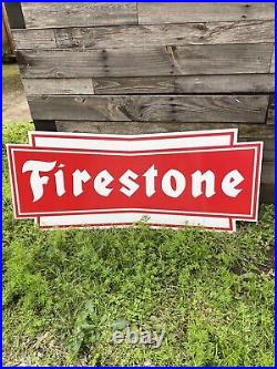 Antique Vintage Old Style Firestone Tires Sign