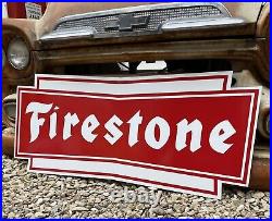 Antique Vintage Old Style Firestone Tires Sign