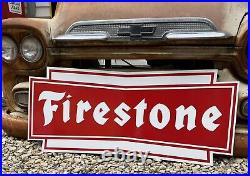 Antique Vintage Old Style Firestone Tires Sign