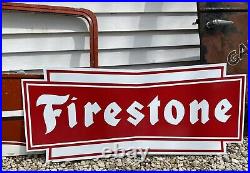 Antique Vintage Old Style Firestone Tires Sign