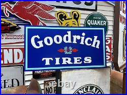 Antique Vintage Old Style Goodrich Tires Sign