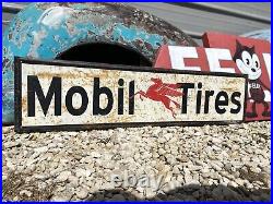 Antique Vintage Old Style Mobil Tires Gas Oil Sign