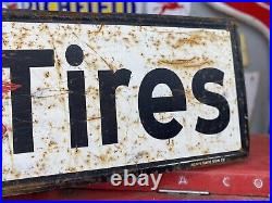 Antique Vintage Old Style Mobil Tires Gas Oil Sign