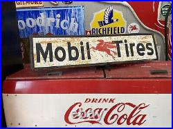 Antique Vintage Old Style Mobil Tires Gas Oil Sign