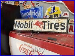 Antique Vintage Old Style Mobil Tires Gas Oil Sign