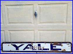 Antique Vtg Yale University Tires Motorcycle Locks Porcelain Advertising Sign 5
