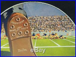 Antique vtg 1920 GOODYEAR Tires SHOE SOLES Football Game Sport TROLLEY SIGN Card