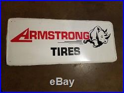 Armstrong Tires Metal Sign Rhino Oil Gas Station Vintage Original Old Car Truck