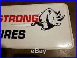 Armstrong Tires Metal Sign Rhino Oil Gas Station Vintage Original Old Car Truck