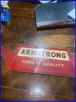 Armstrong Tires Of Quality Metal Sign Oil Gas Service Station Display Vintage