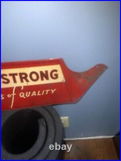 Armstrong Tires Of Quality Metal Sign Oil Gas Service Station Display Vintage