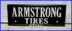 Armstrong Tires Sign Metal Gas Oil Garage Parts Tools Vintage Style Wall Decor