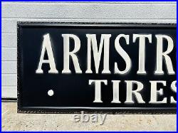 Armstrong Tires Sign Metal Gas Oil Garage Parts Tools Vintage Style Wall Decor