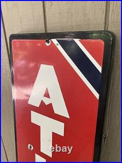Atlas Repairs Tires Sign Advertising Gas Ad Red Vintage Original Standard Oil Co