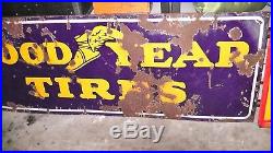 Authentic Original Vintage Good Year Tire Porcelain Display Sign 5' x 2