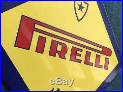 BEAUTIFUL 1960's VINTAGE PIRELLI TIRE METAL GARAGE SIGN, MADE IN ITALY