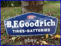 BF GOODRICH Porcelain Sign Advertising Vintage Racing USA 24 Domed Old Tires