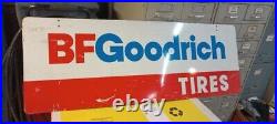 BF Goodrich Tires Double Sided Metal Sign 17 x 48 Vintage