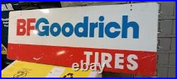 BF Goodrich Tires Double Sided Metal Sign 17 x 48 Vintage