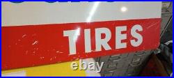 BF Goodrich Tires Double Sided Metal Sign 17 x 48 Vintage