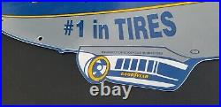 Big Vintage Goodyear Blimp Tires Porcelain Sign Gas Motor Oil Michelin Good Year