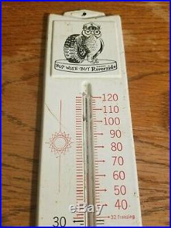 Buy Wards Riverside Tires Truck Farm Thermometer Sign Old Vintage Original Owl
