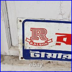 Collectible Vintage RALSON Tires and Tubes Antique Porcelain Enamel Sign Board