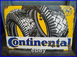 Continental Truck Tyre CC & Gp Co Vintage Porcelain Enamel Ad Sign Germany 1930