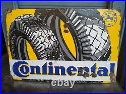 Continental Truck Tyre CC & Gp Co Vintage Porcelain Enamel Ad Sign Germany 1930