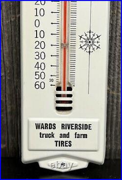 Cool Vintage Original WARDS Riverside TRUCK and FARM Tires Thermometer Sign