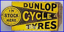 DUNLOP CYCLE TYRE ADVERTISE SIGN VINTAGE PORCELAIN IMPERIAL ENAMEL Co BIRMINGHAM