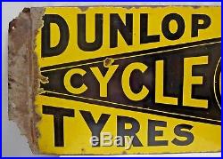 DUNLOP CYCLE TYRE ADVERTISE SIGN VINTAGE PORCELAIN IMPERIAL ENAMEL Co BIRMINGHAM