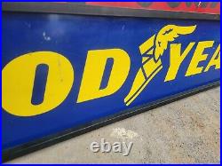 Double Sided Vintage Goodyear Tires Dealer Sign 66x12