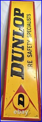 Dunlop Tires Metal Sign AM Inc Lynchburg 1976 5ft Original Vintage Gas & Oil Dunlop Tires Metal Sign AM Inc Lynchburg 1976 5ft Original Vintage Gas & Oil