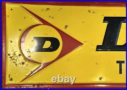 Dunlop Tires Metal Sign AM Inc Lynchburg 1976 5ft Original Vintage Gas & Oil Dunlop Tires Metal Sign AM Inc Lynchburg 1976 5ft Original Vintage Gas & Oil