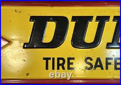 Dunlop Tires Metal Sign AM Inc Lynchburg 1976 5ft Original Vintage Gas & Oil Dunlop Tires Metal Sign AM Inc Lynchburg 1976 5ft Original Vintage Gas & Oil