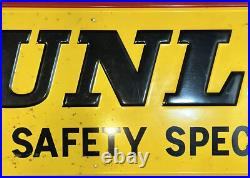 Dunlop Tires Metal Sign AM Inc Lynchburg 1976 5ft Original Vintage Gas & Oil Dunlop Tires Metal Sign AM Inc Lynchburg 1976 5ft Original Vintage Gas & Oil