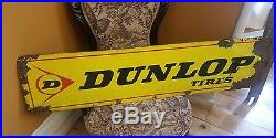 Dunlop Tires Vintage Double Sided Horizontal 3 Color 4'x1' Rack/service Sign