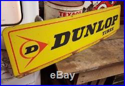 Dunlop Tires Vintage Double Sided Horizontal 3 Color Rack/service Sign