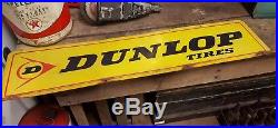 Dunlop Tires Vintage Double Sided Horizontal 3 Color Rack/service Sign