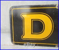 Dunlop Tyre Oil Gas Station Enamel Porcelain Sign Board Vintage Original Sign