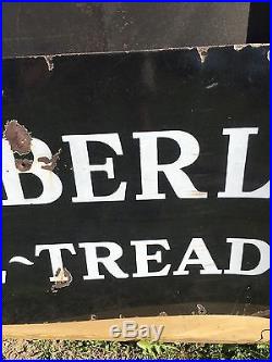 EARLY ORIGINAL Vintage SEIBERLING BALLOON TIRE Sign GAS oil OLD SSP PORCELAIN