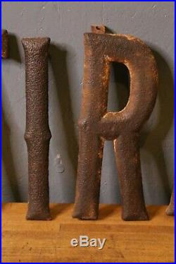 Early Cast Iron Tire Sign Garage Gas Station Antique Letters Trade Sign Old Vtg