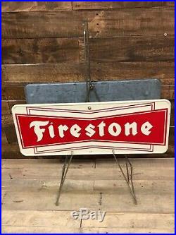 Firestone Tire Rack Gas Oil Vintage Antique Signs Decor Garage