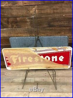 Firestone Tire Rack Gas Oil Vintage Antique Signs Decor Garage