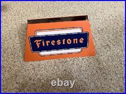 Firestone Tire Vintage Double Sided Metal Sign Tire Display Stand Gas Oil