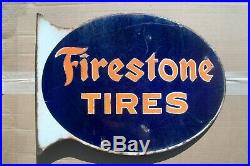 Firestone Tires' Vintage Original Porcelain Flange Sign